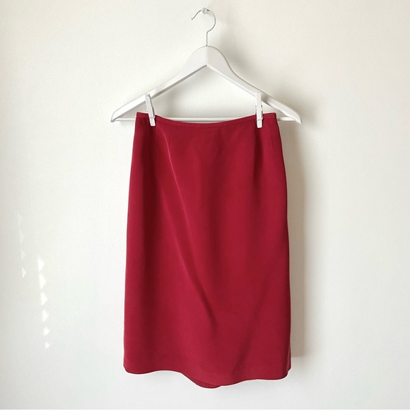 Dresses & Skirts - Vintage Red Silk Skirt